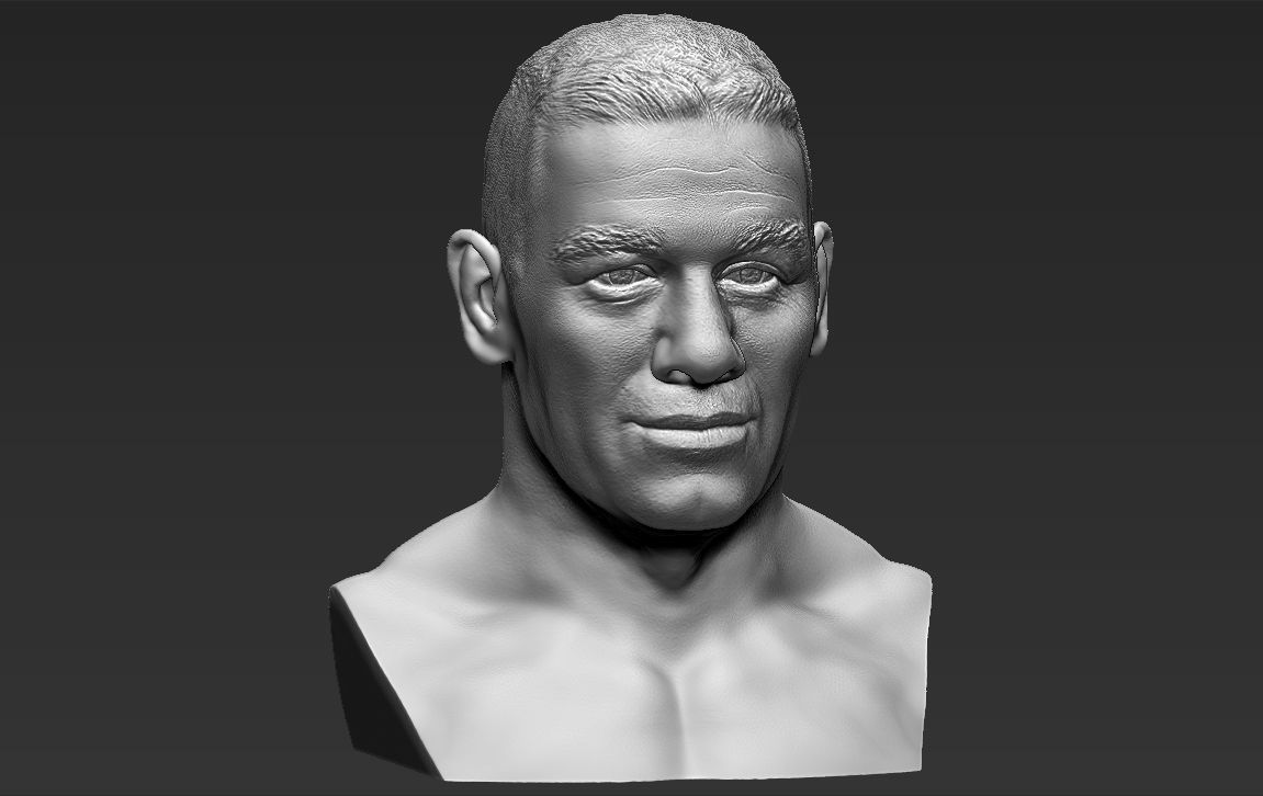 John Cena bust 3D printing ready stl obj formats 3D print model_15