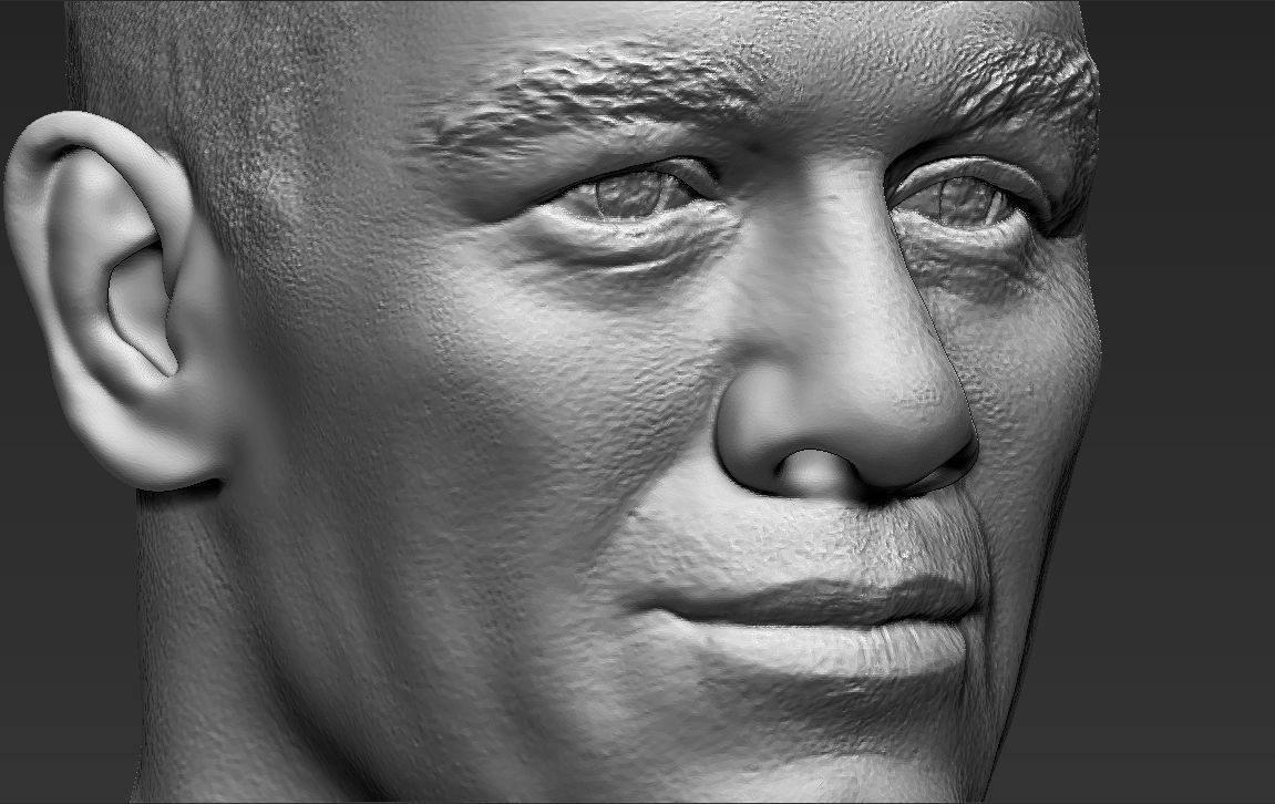 John Cena bust 3D printing ready stl obj formats 3D print model_25
