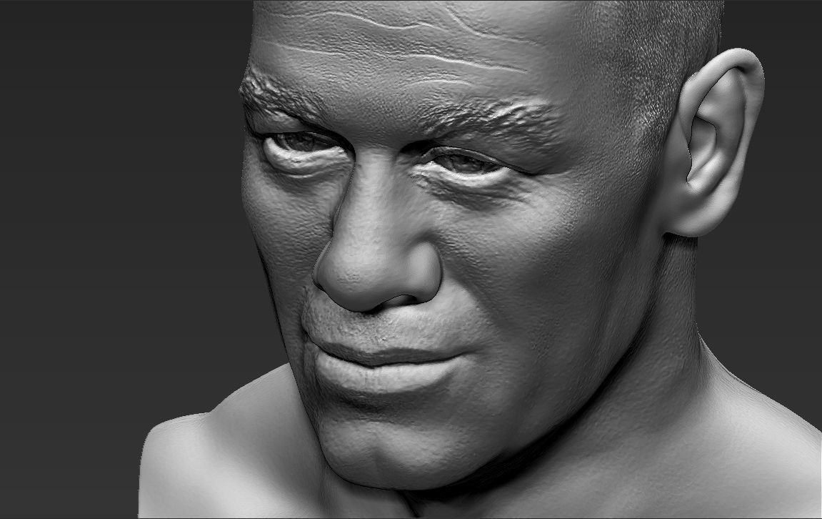 John Cena bust 3D printing ready stl obj formats 3D print model_29