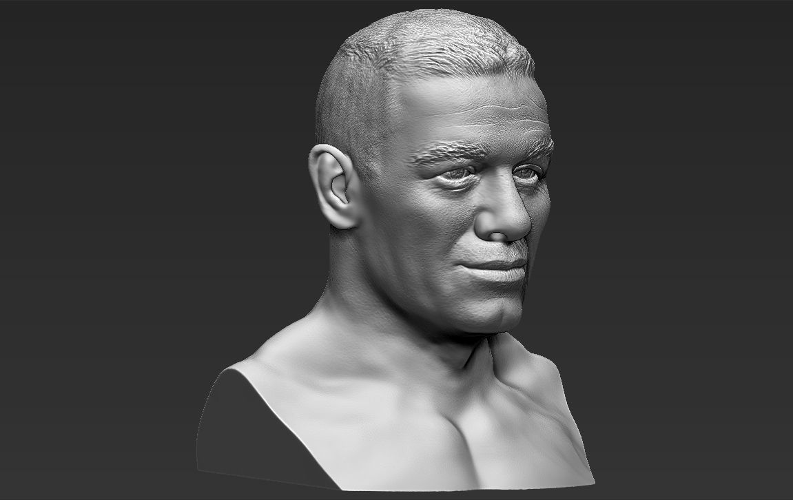 John Cena bust 3D printing ready stl obj formats 3D print model_14