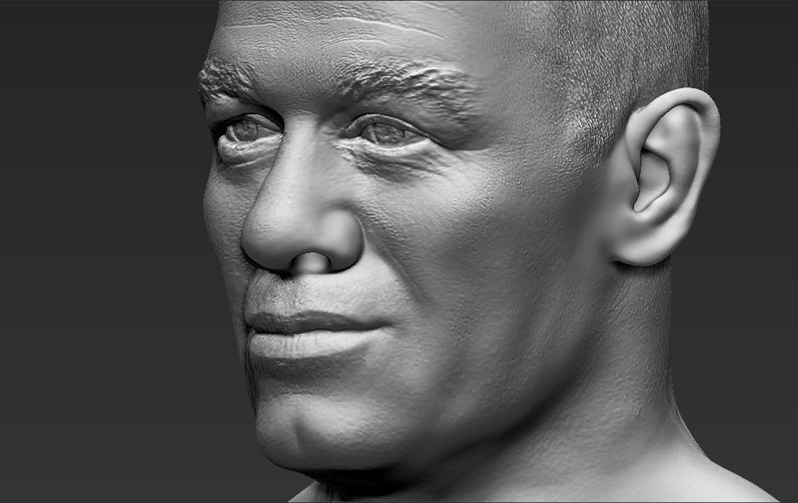 John Cena bust 3D printing ready stl obj formats 3D print model_26
