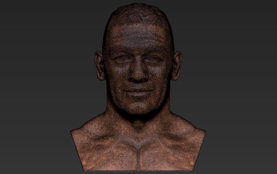 John Cena bust 3D printing ready stl obj formats 3D print model_31