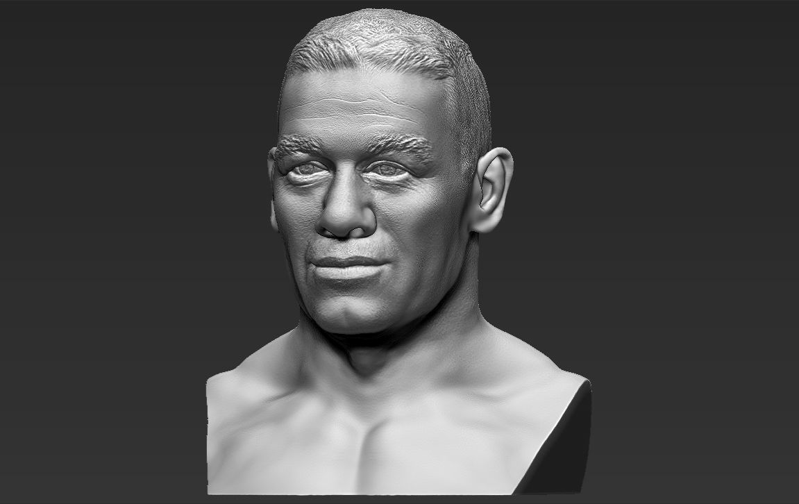 John Cena bust 3D printing ready stl obj formats 3D print model_1