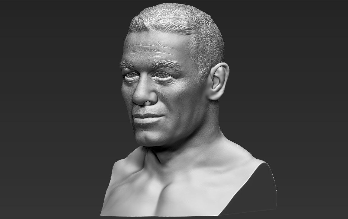 John Cena bust 3D printing ready stl obj formats 3D print model_2