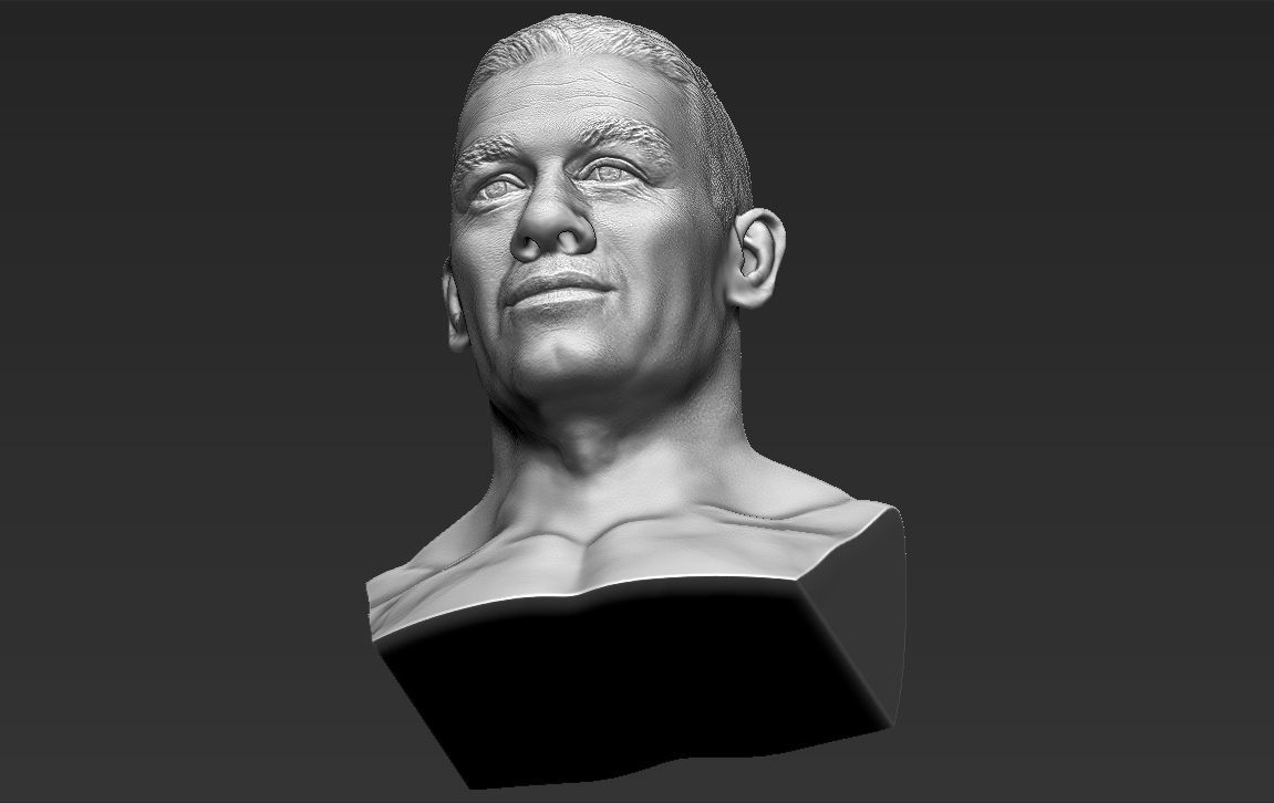John Cena bust 3D printing ready stl obj formats 3D print model_22