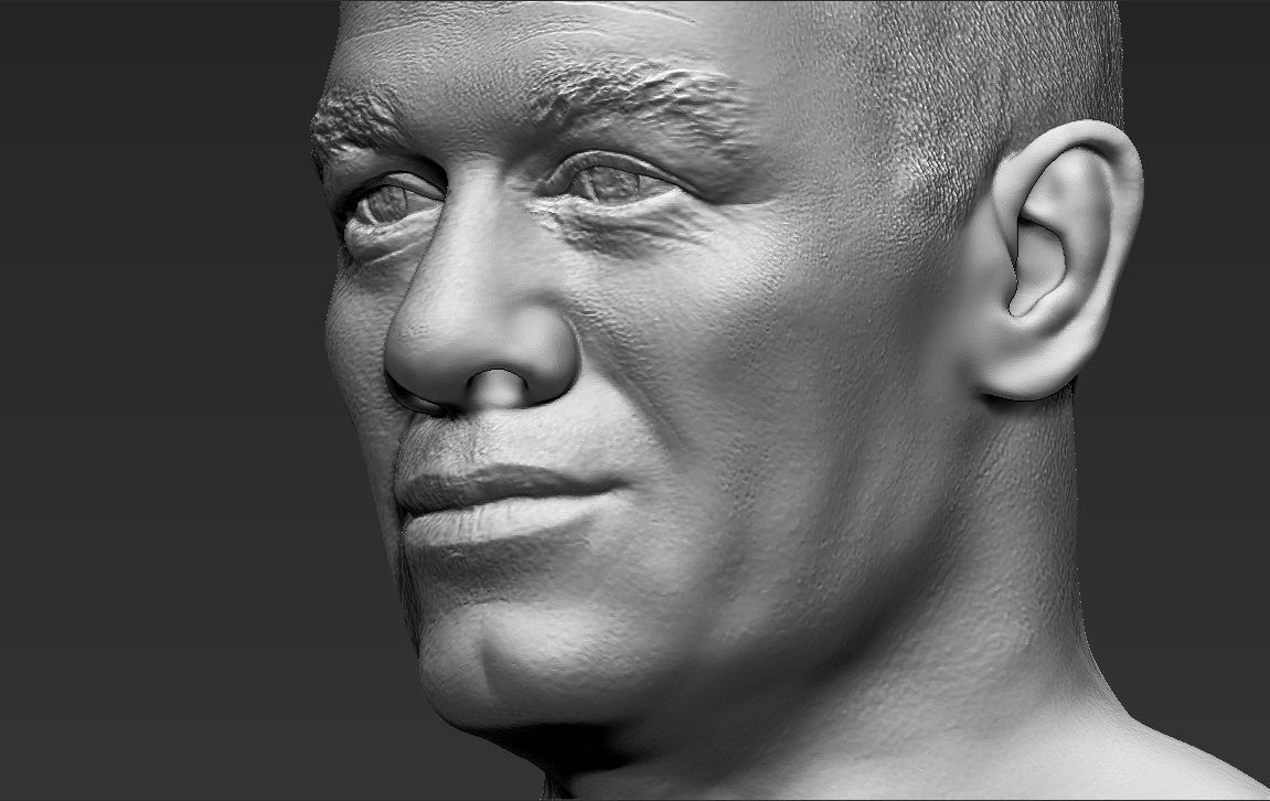 John Cena bust 3D printing ready stl obj formats 3D print model_28