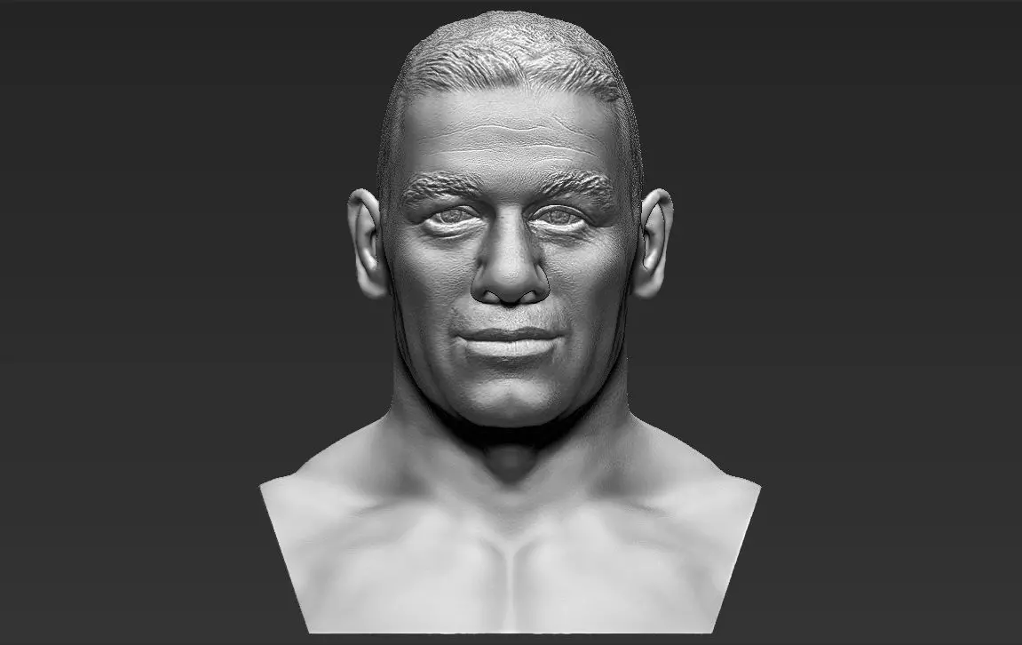 John Cena bust 3D printing ready stl obj formats 3D print model_0
