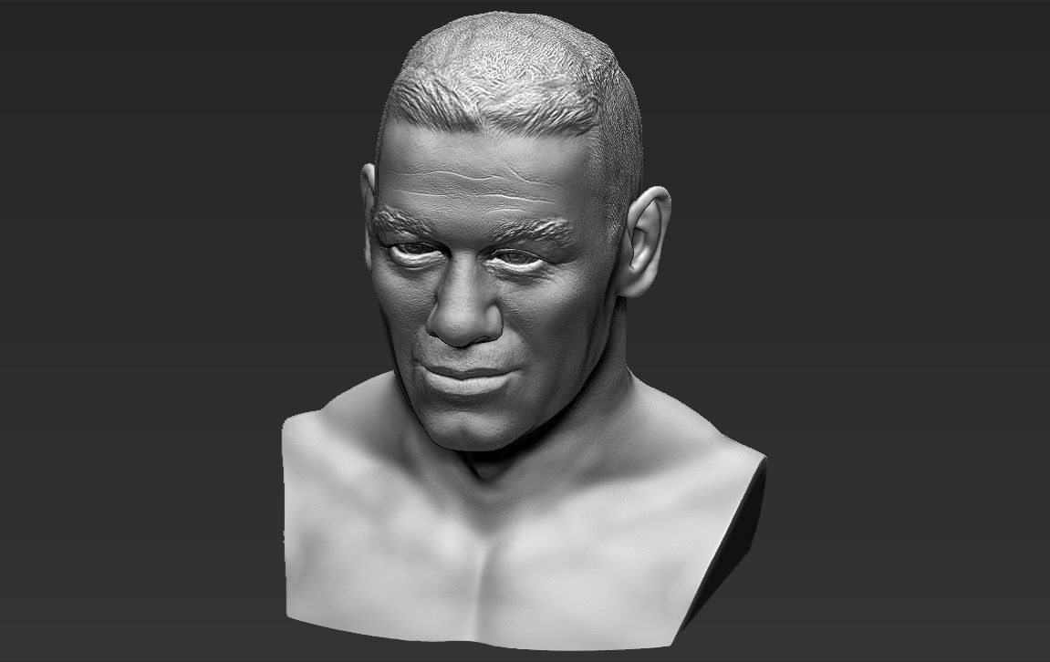 John Cena bust 3D printing ready stl obj formats 3D print model_18