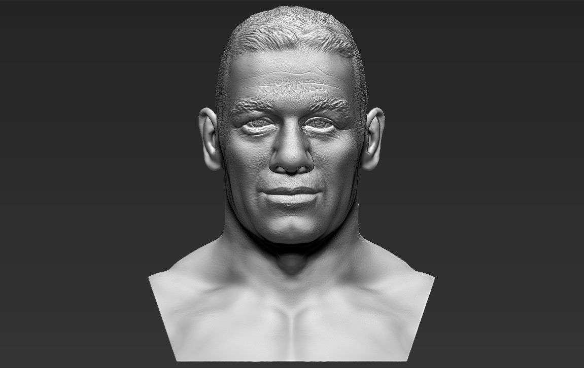 John Cena bust ready for full color 3D printing 3D print model_25