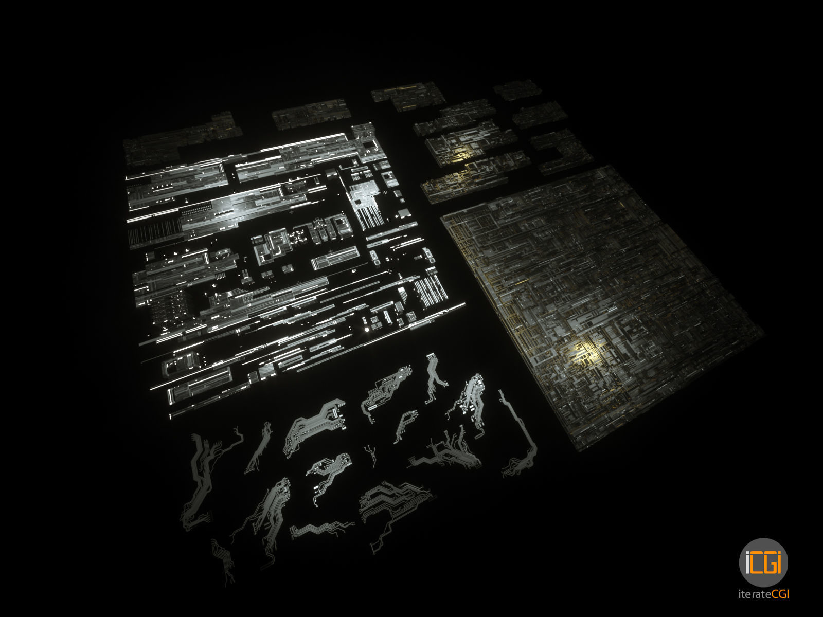 Tech Greebles set 1 3D model_9