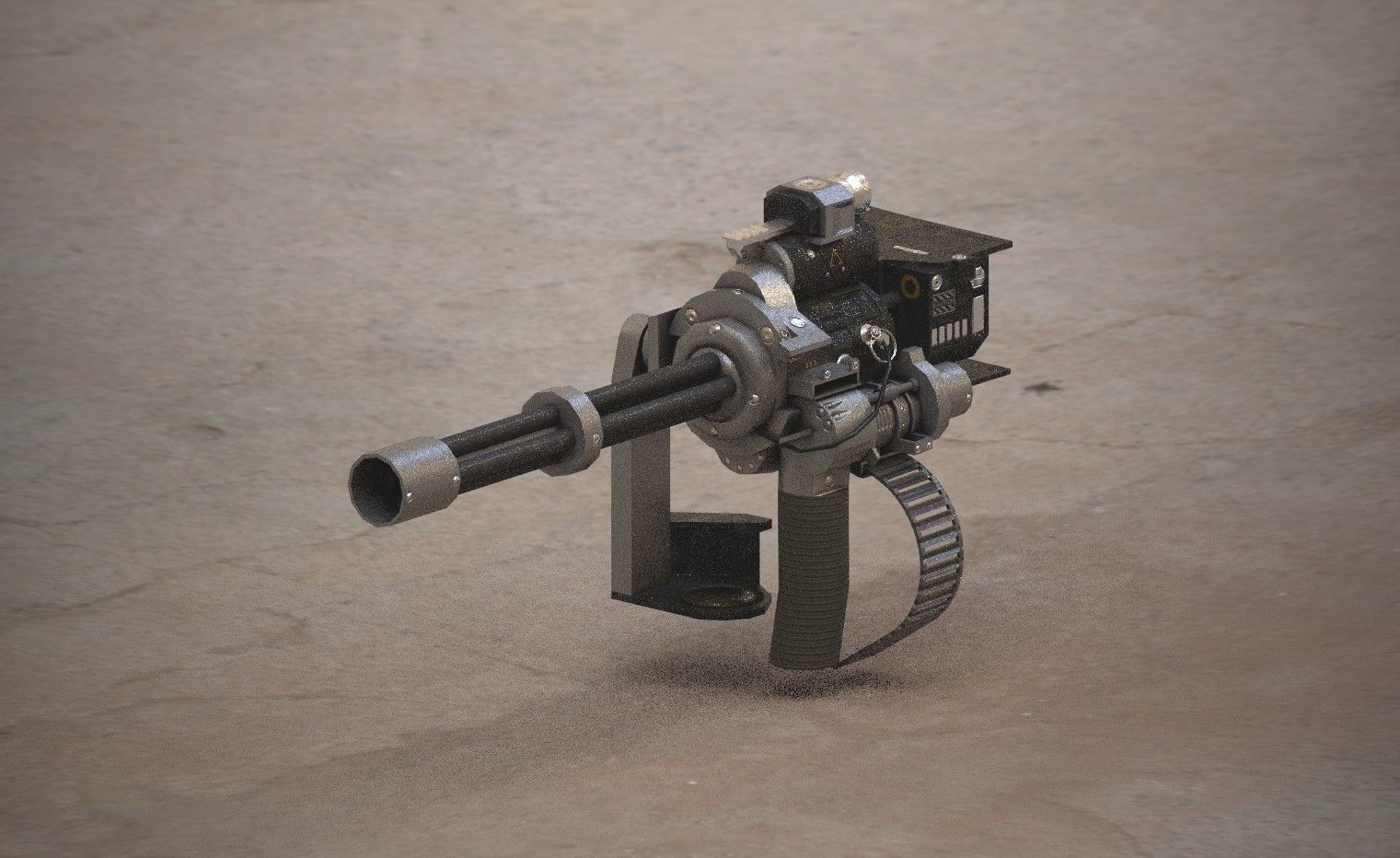 Deck Minigun Low-poly 3D model_3