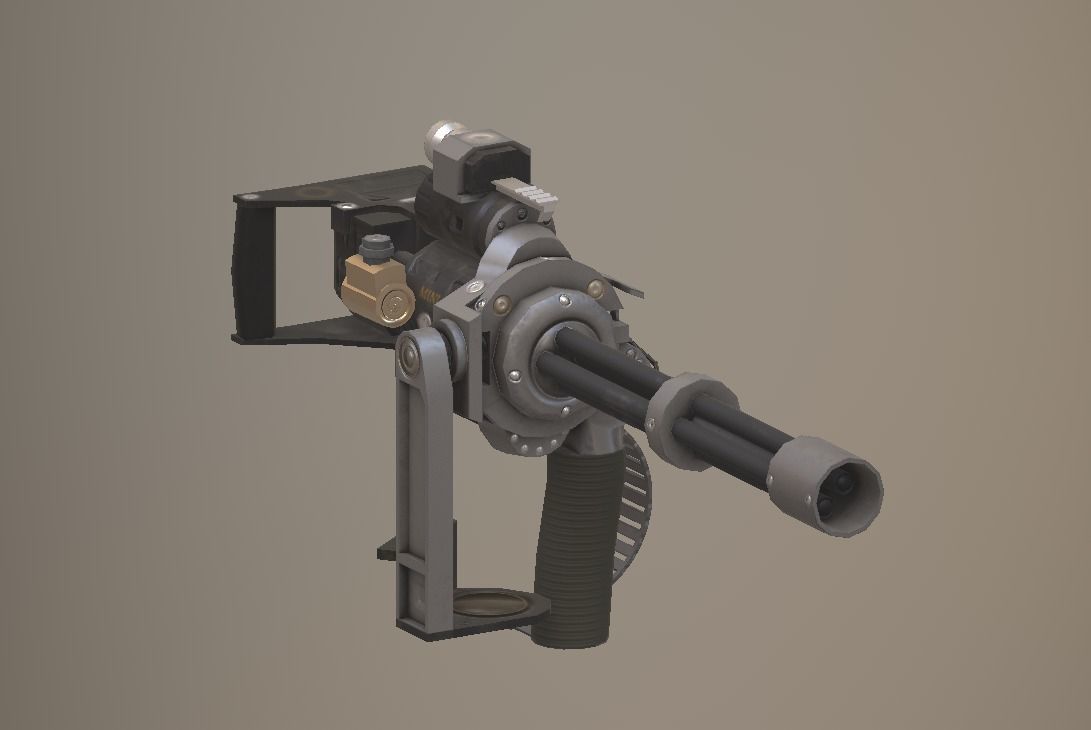 Deck Minigun Low-poly 3D model_4