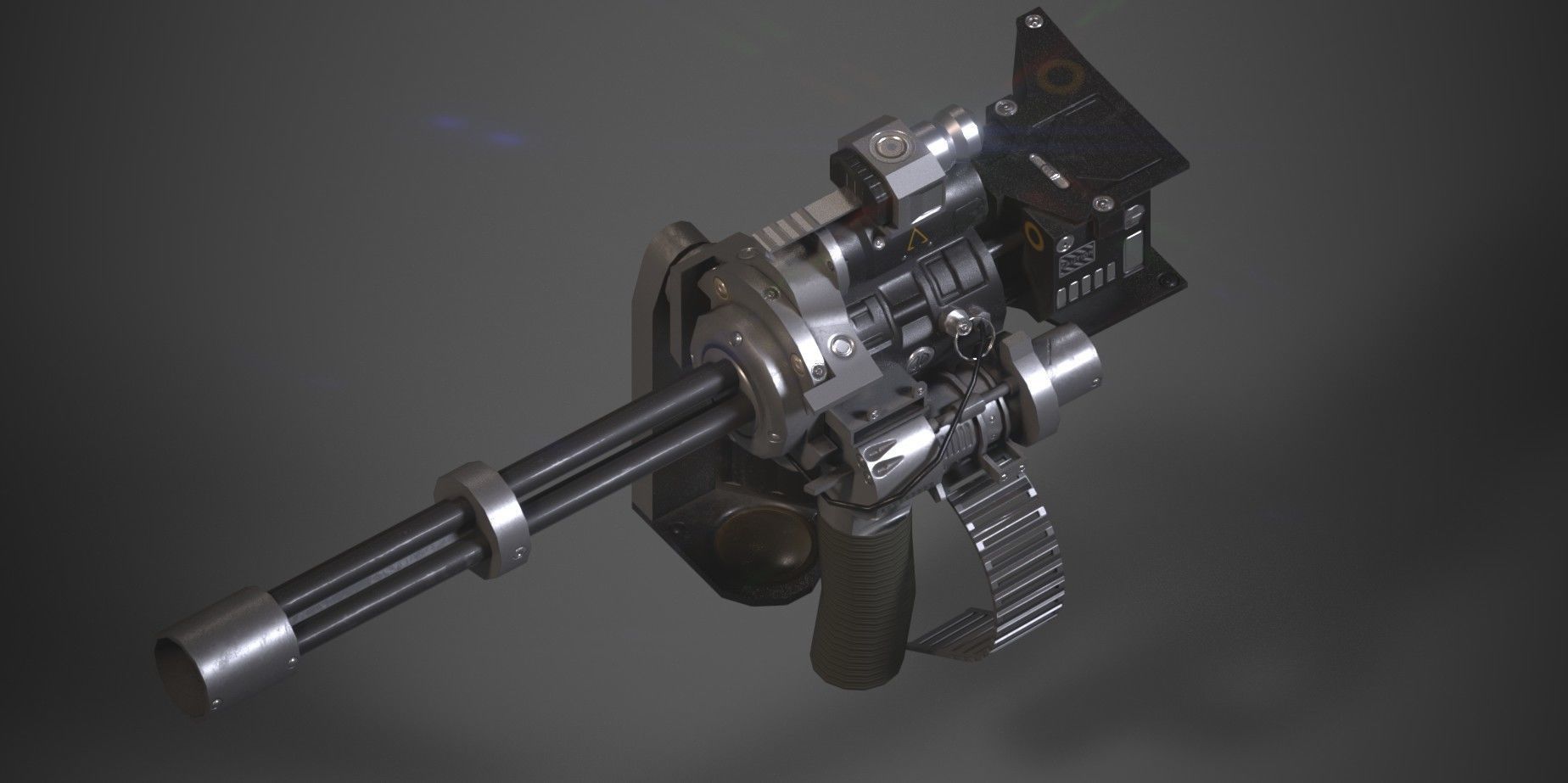 Deck Minigun Low-poly 3D model_1