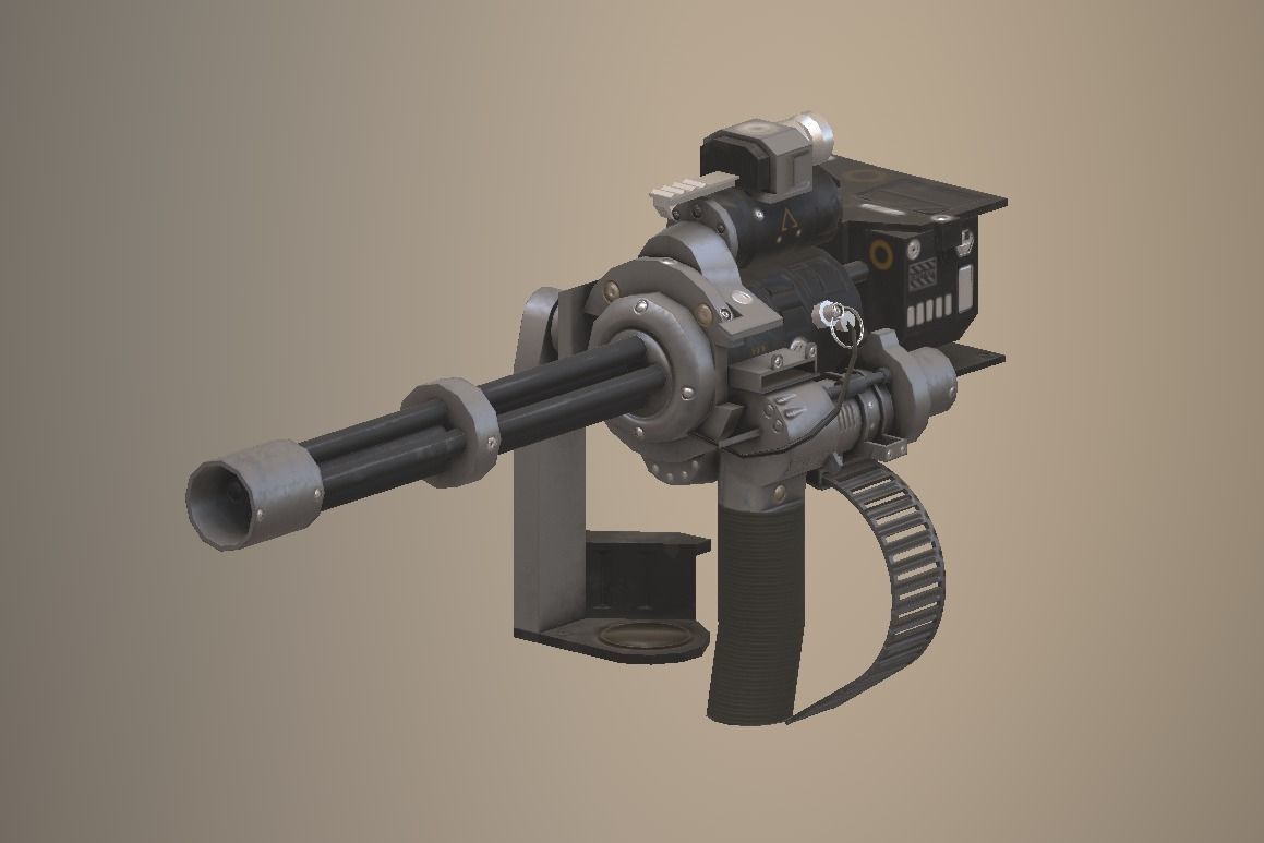 Deck Minigun Low-poly 3D model_7