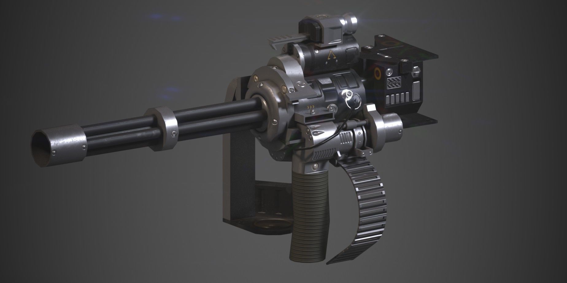Deck Minigun Low-poly 3D model_2