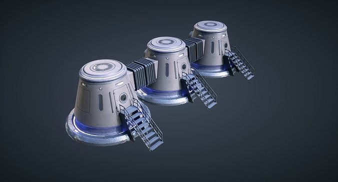 Mars KitBash - Capsule Low-poly 3D model