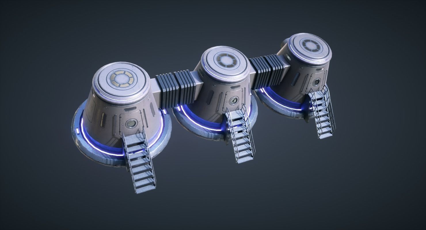 Mars KitBash - Capsule Low-poly 3D model_2