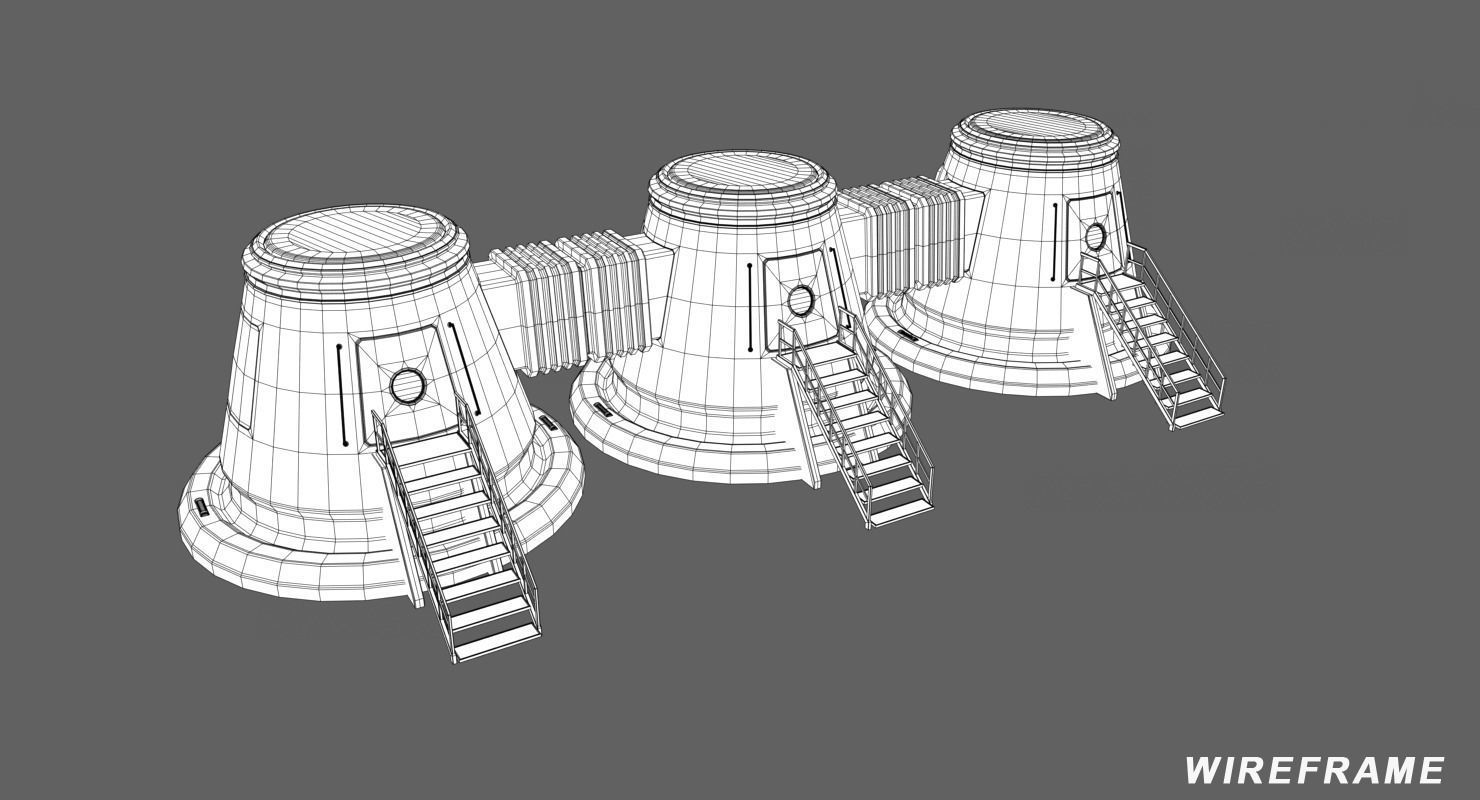 Mars KitBash - Capsule Low-poly 3D model_5