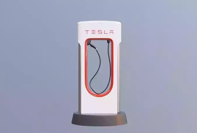 tesla super charger 3D model