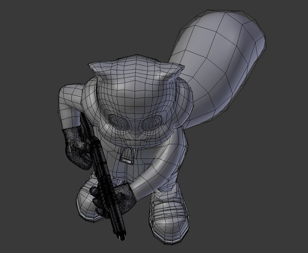 Conker the Squirrel with a Shotgun Free 3D print model_5
