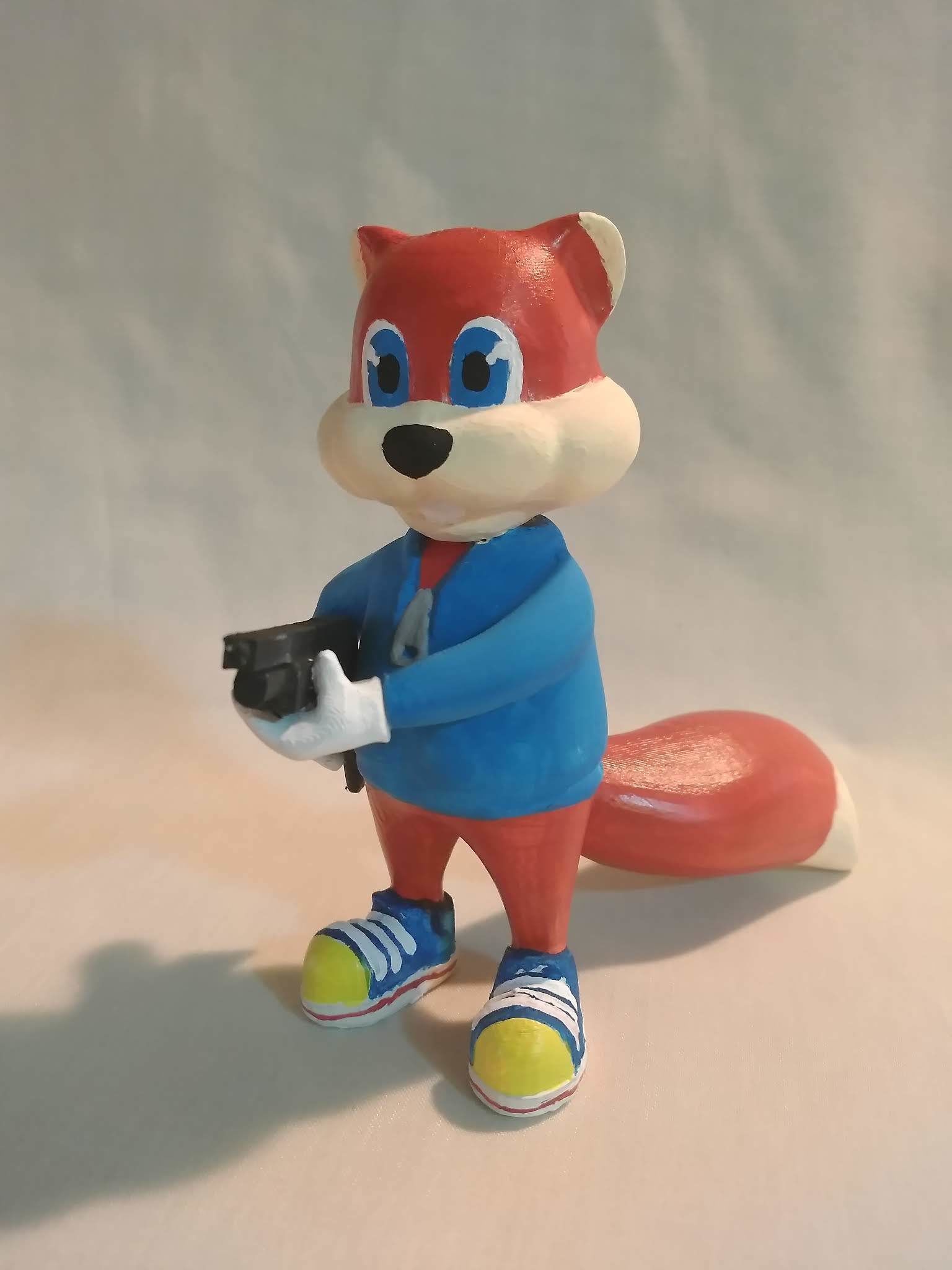 Conker the Squirrel with a Shotgun Free 3D print model_1