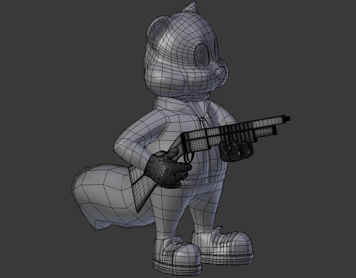 Conker the Squirrel with a Shotgun Free 3D print model_4