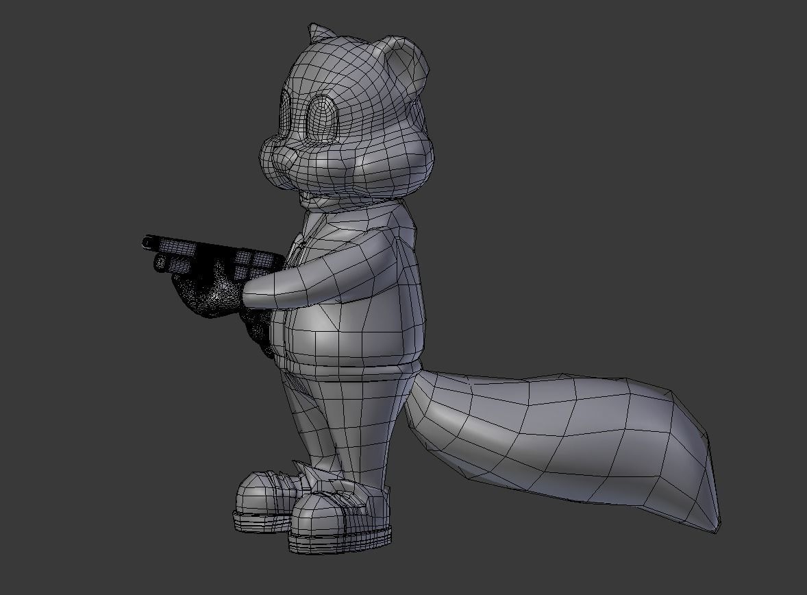 Conker the Squirrel with a Shotgun Free 3D print model_8