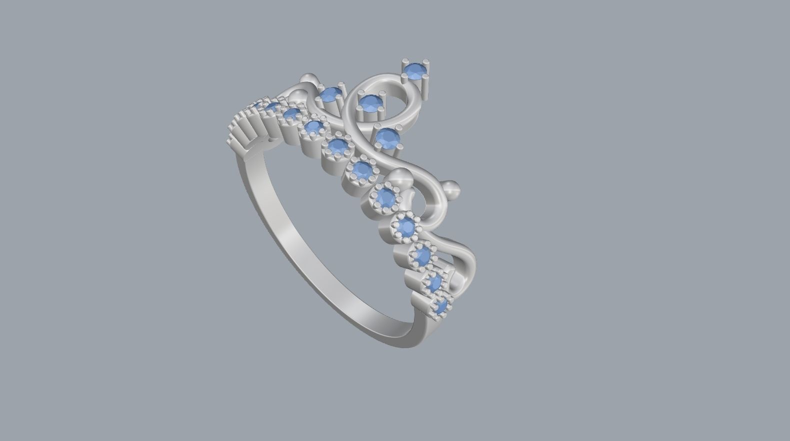 Wedding ring crown obr 206 3D print model_2
