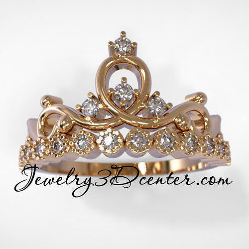 Wedding ring crown obr 206 3D print model