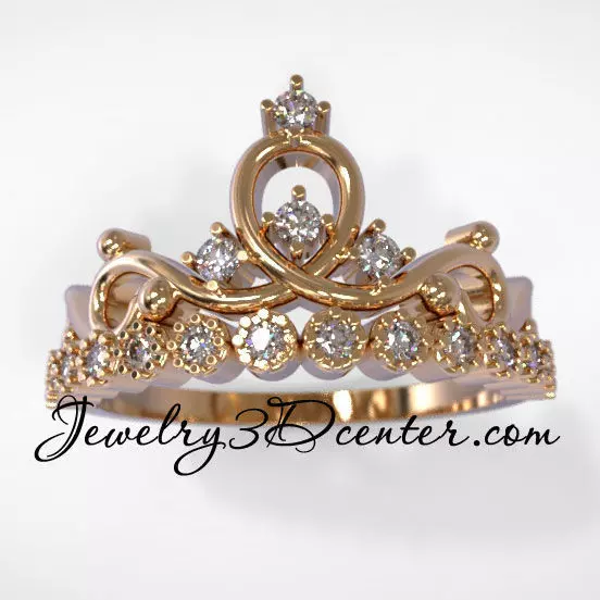 Wedding ring crown obr 206 3D print model_0