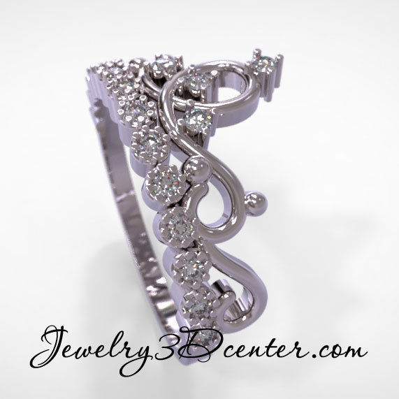 Wedding ring crown obr 206 3D print model_1