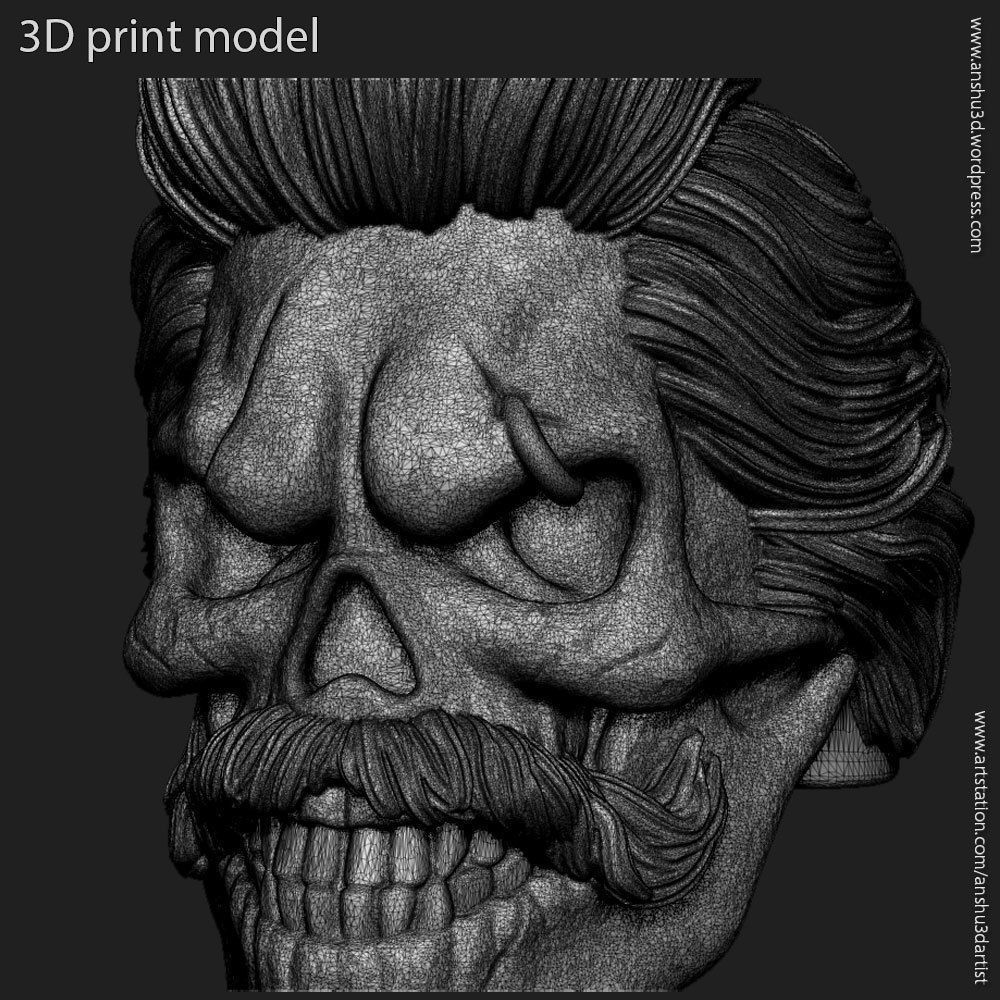 Skull ring bearded vol2 jewelry 3D print model_18