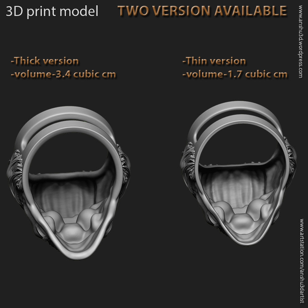 Skull ring bearded vol2 jewelry 3D print model_10