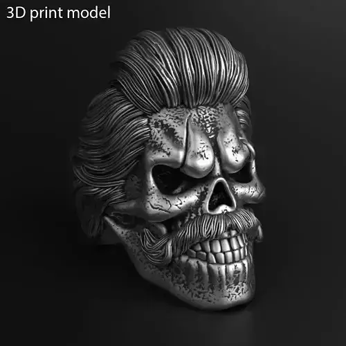 Skull ring bearded vol2 jewelry 3D print model