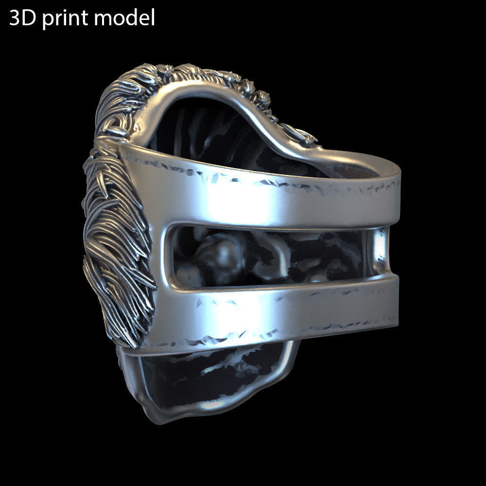 Skull ring bearded vol2 jewelry 3D print model_9