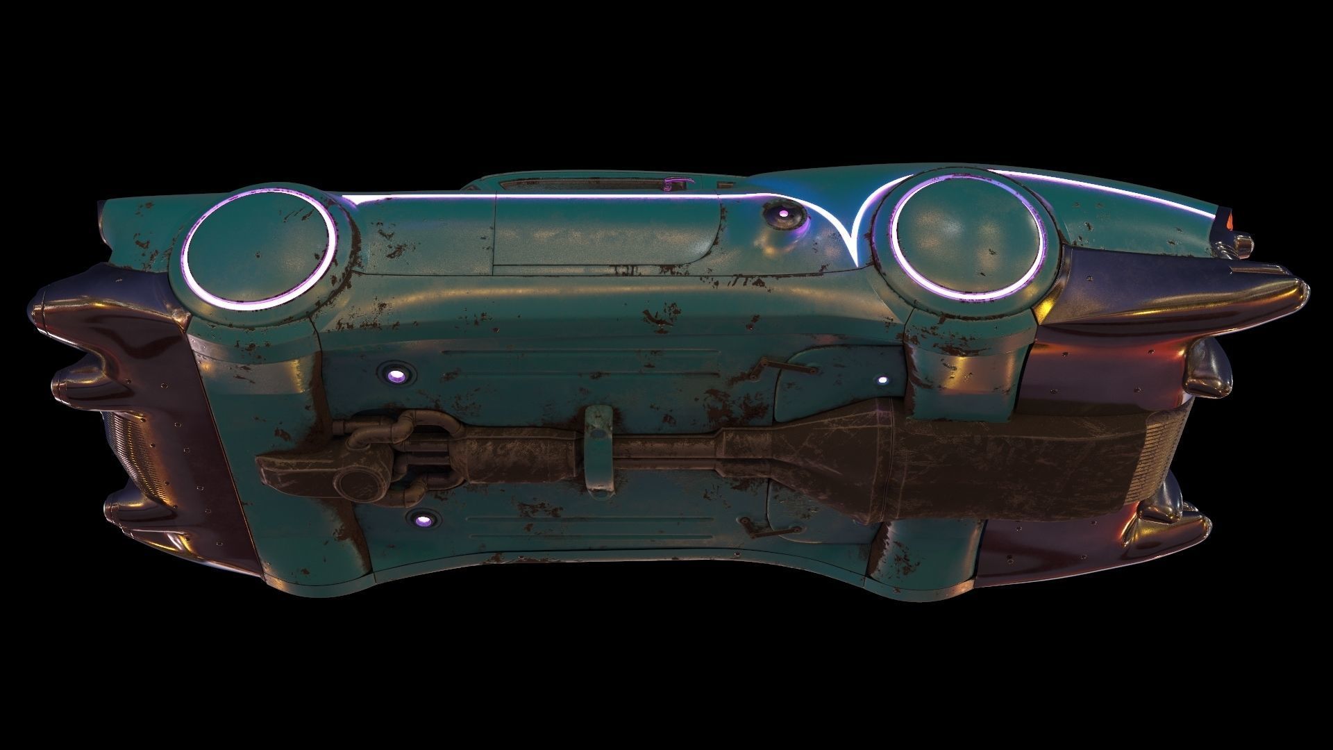 Futuristic flying car 3D model_37