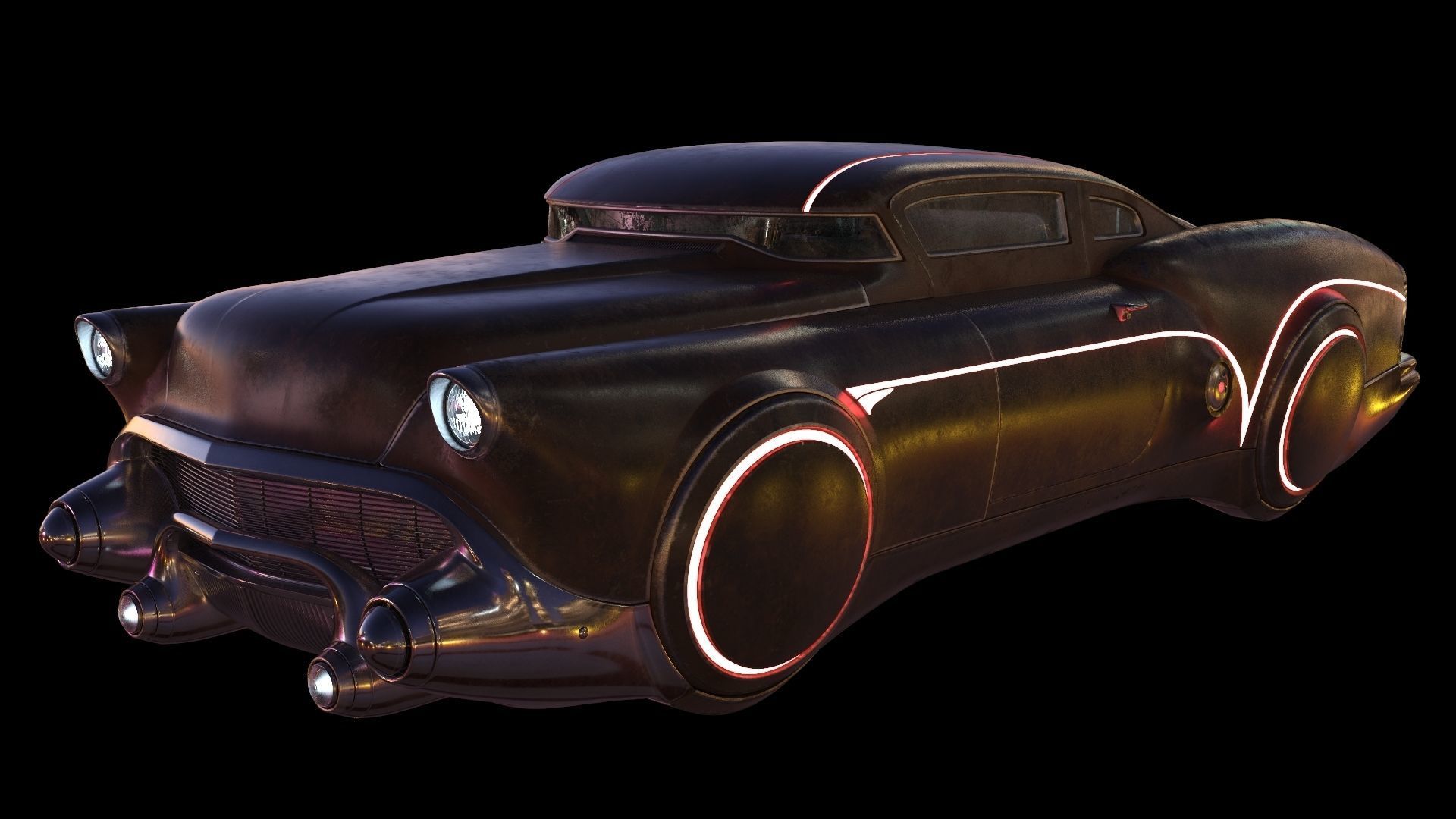 Futuristic flying car 3D model_8