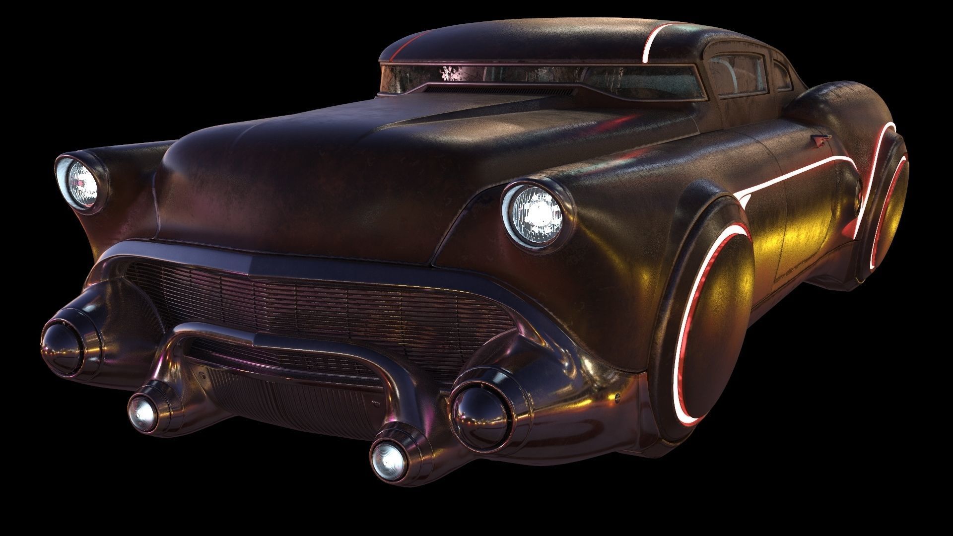 Futuristic flying car 3D model_3