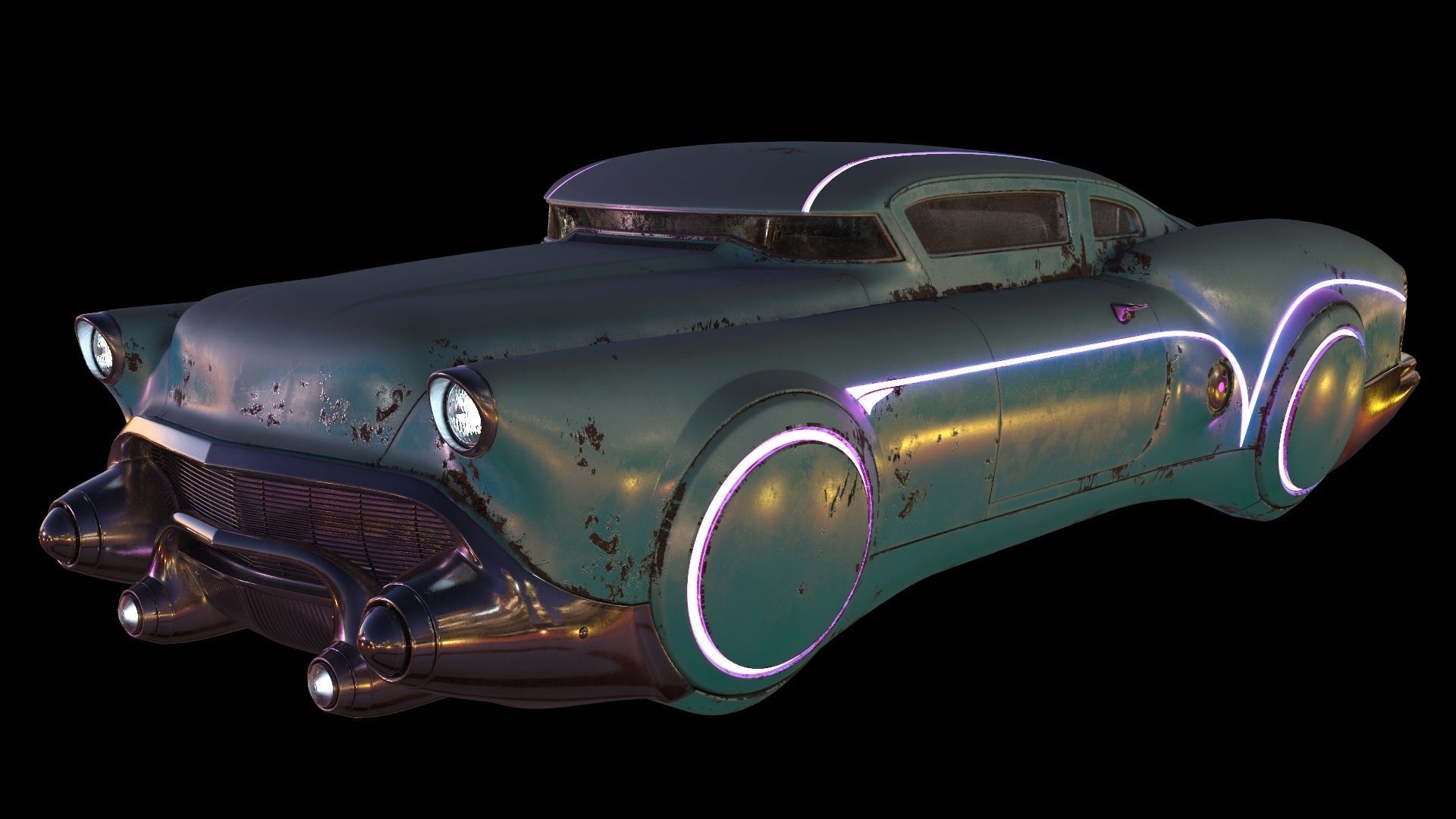 Futuristic flying car 3D model_7