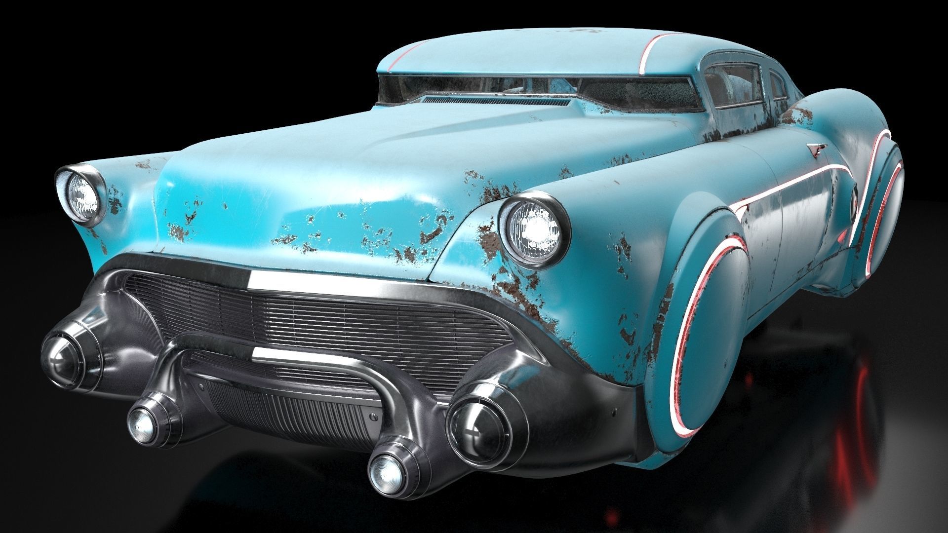 Futuristic flying car 3D model_4