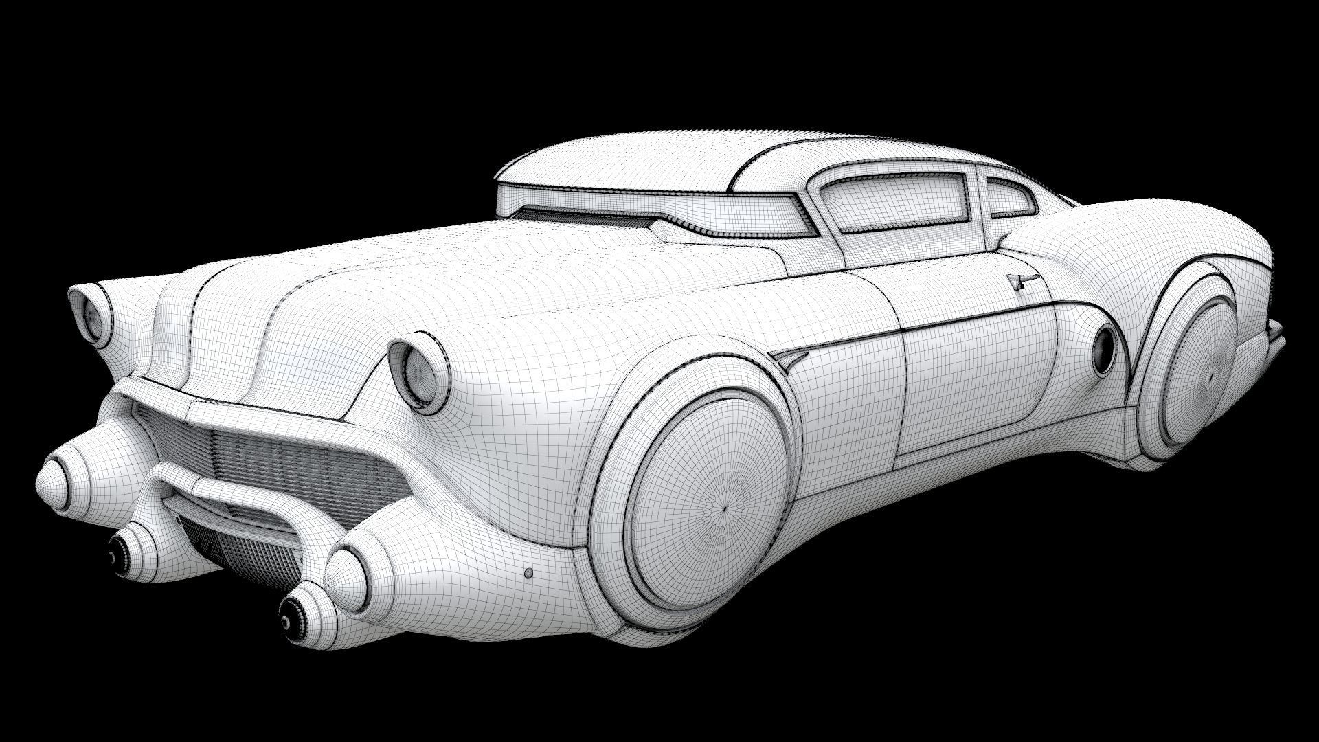 Futuristic flying car 3D model_11