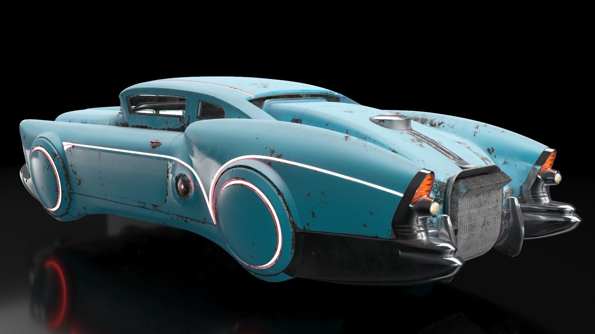 Futuristic flying car 3D model_19