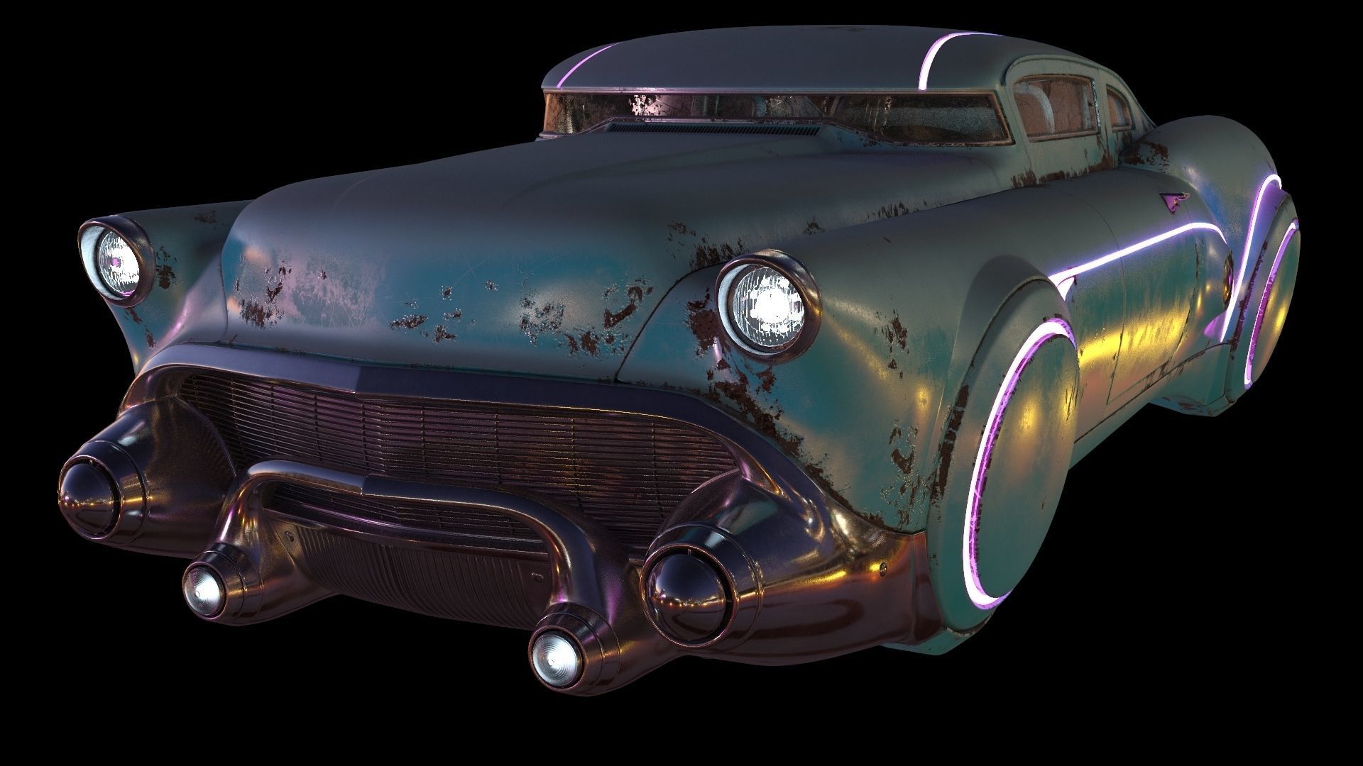 Futuristic flying car 3D model_2