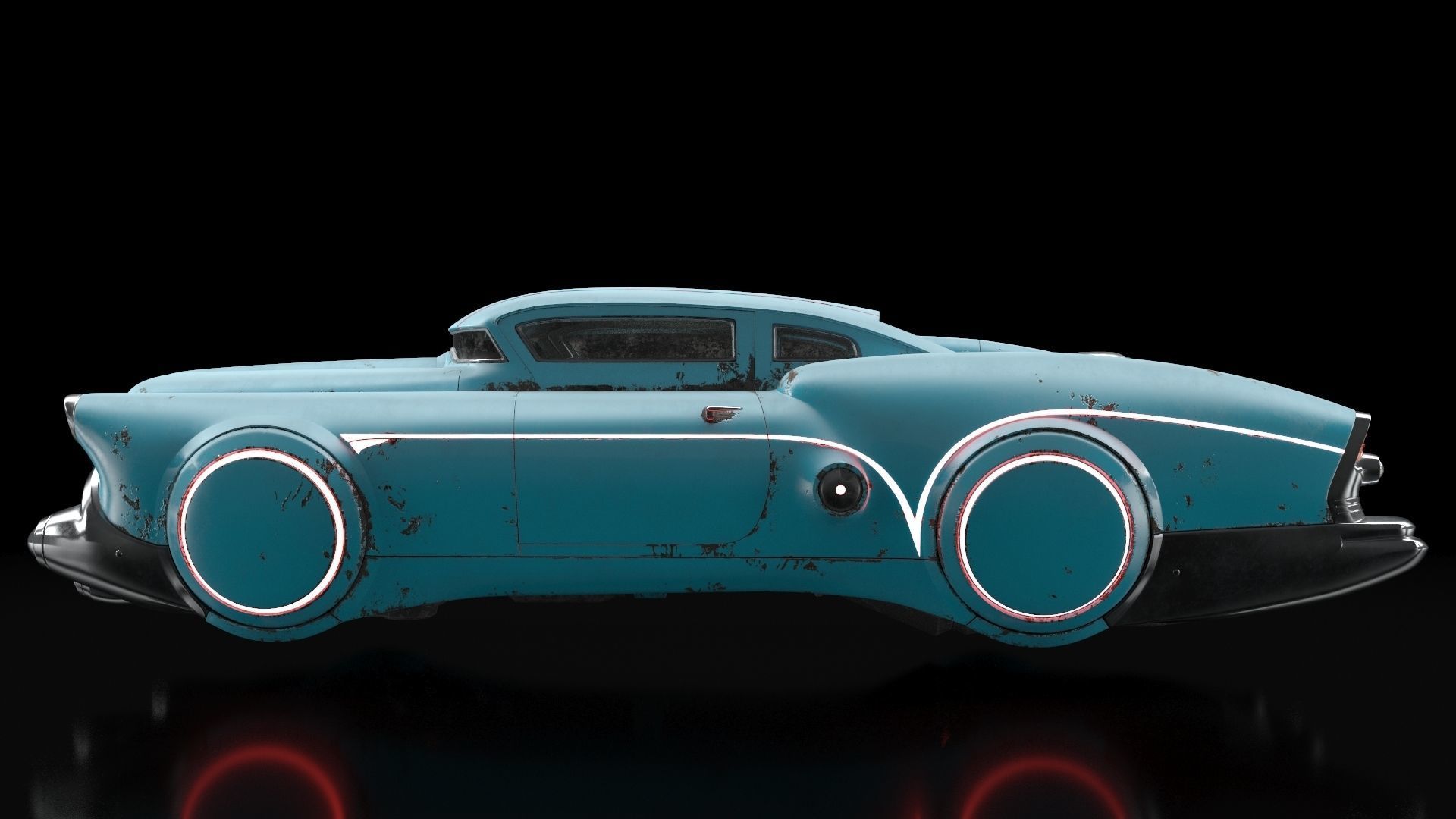 Futuristic flying car 3D model_14