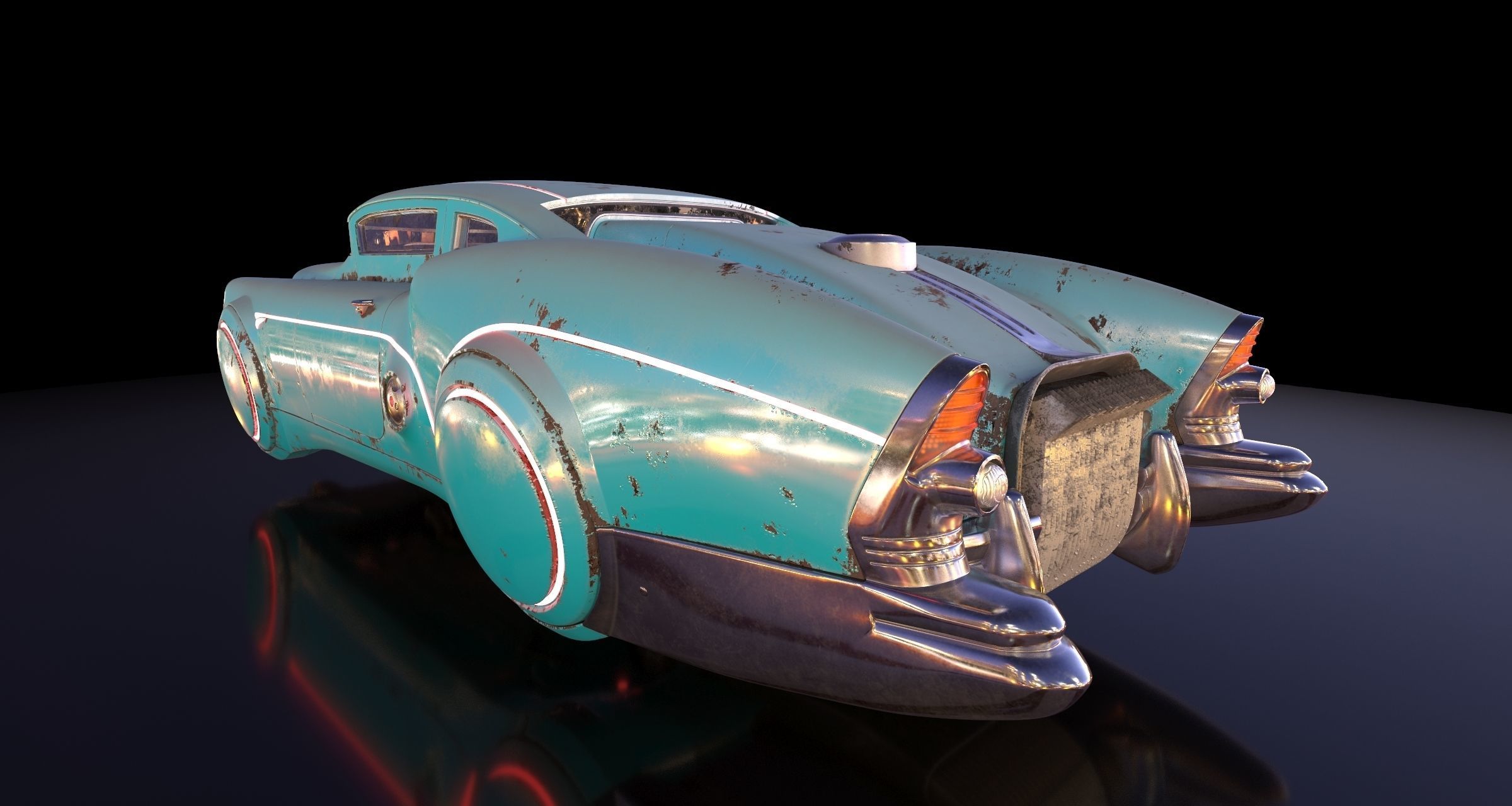 Futuristic flying car 3D model_1