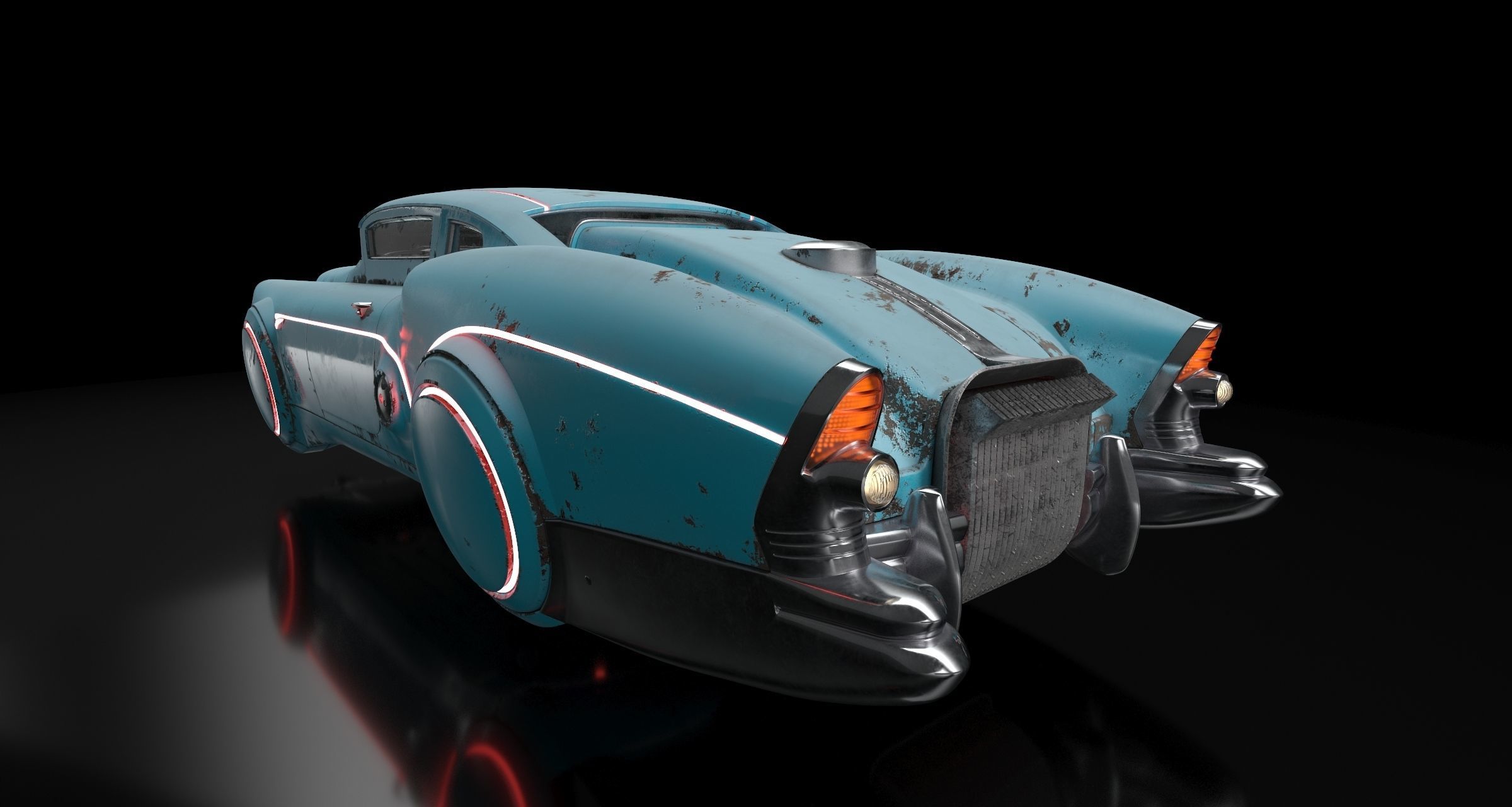 Futuristic flying car 3D model_48