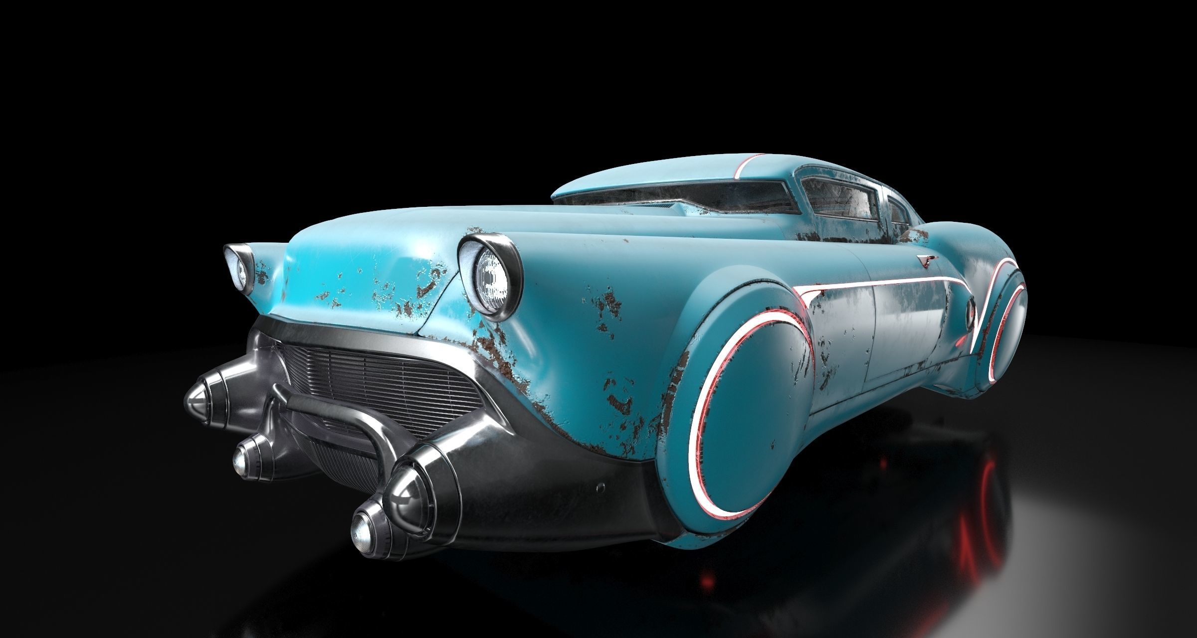 Futuristic flying car 3D model_47