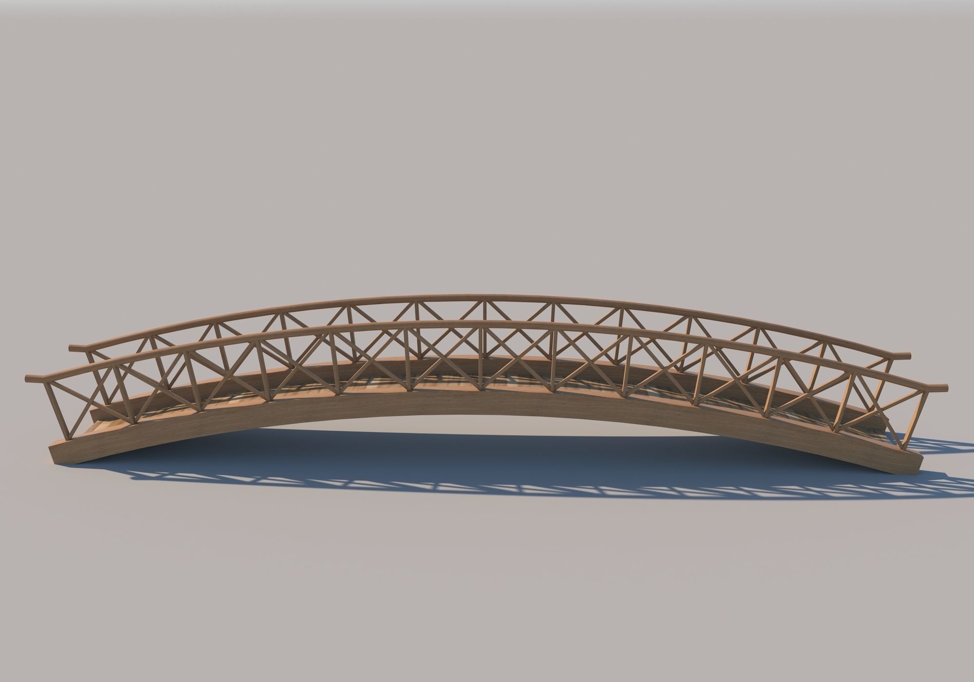 Wooden Bridge Low-poly 3D model_6