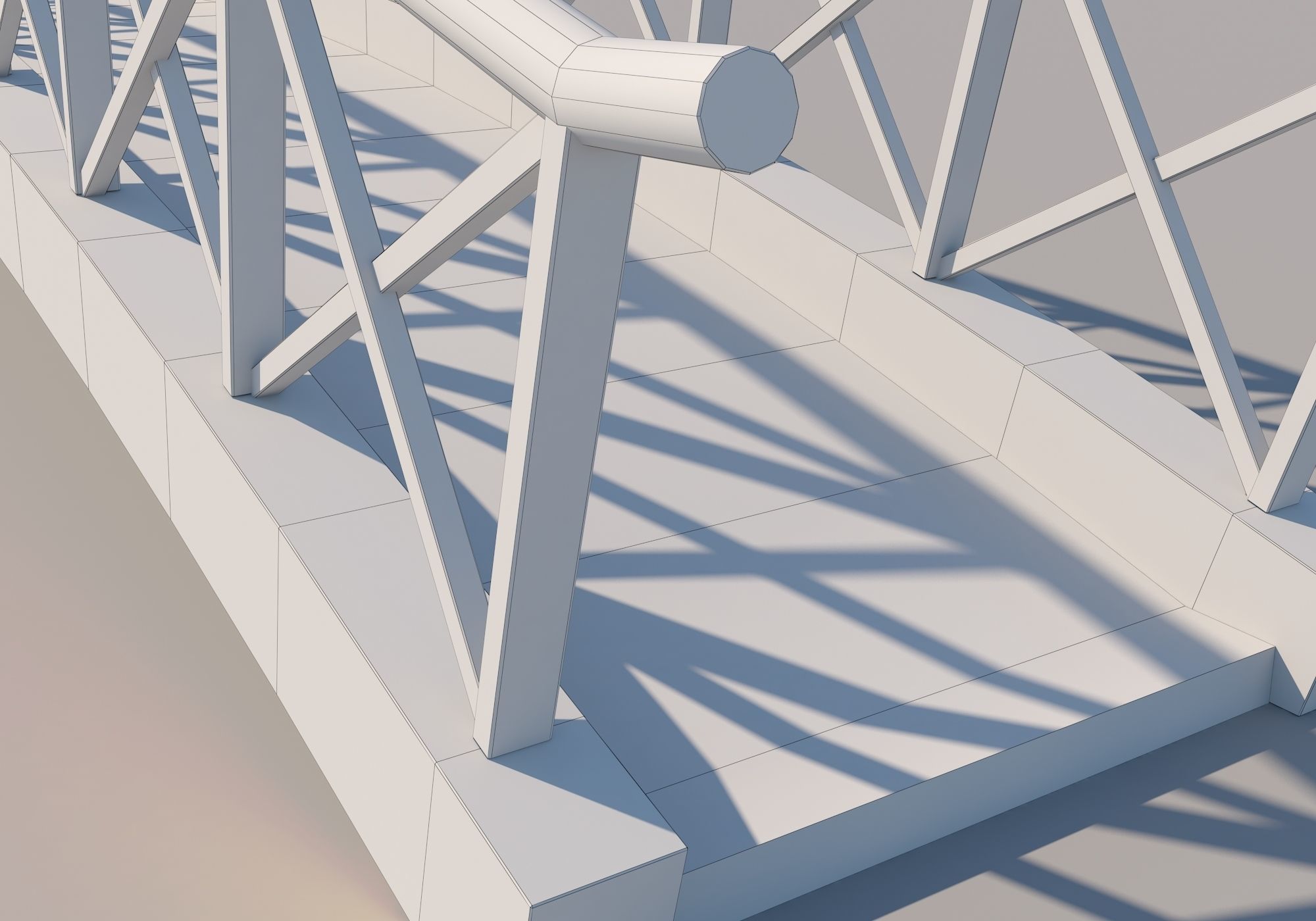 Wooden Bridge Low-poly 3D model_9
