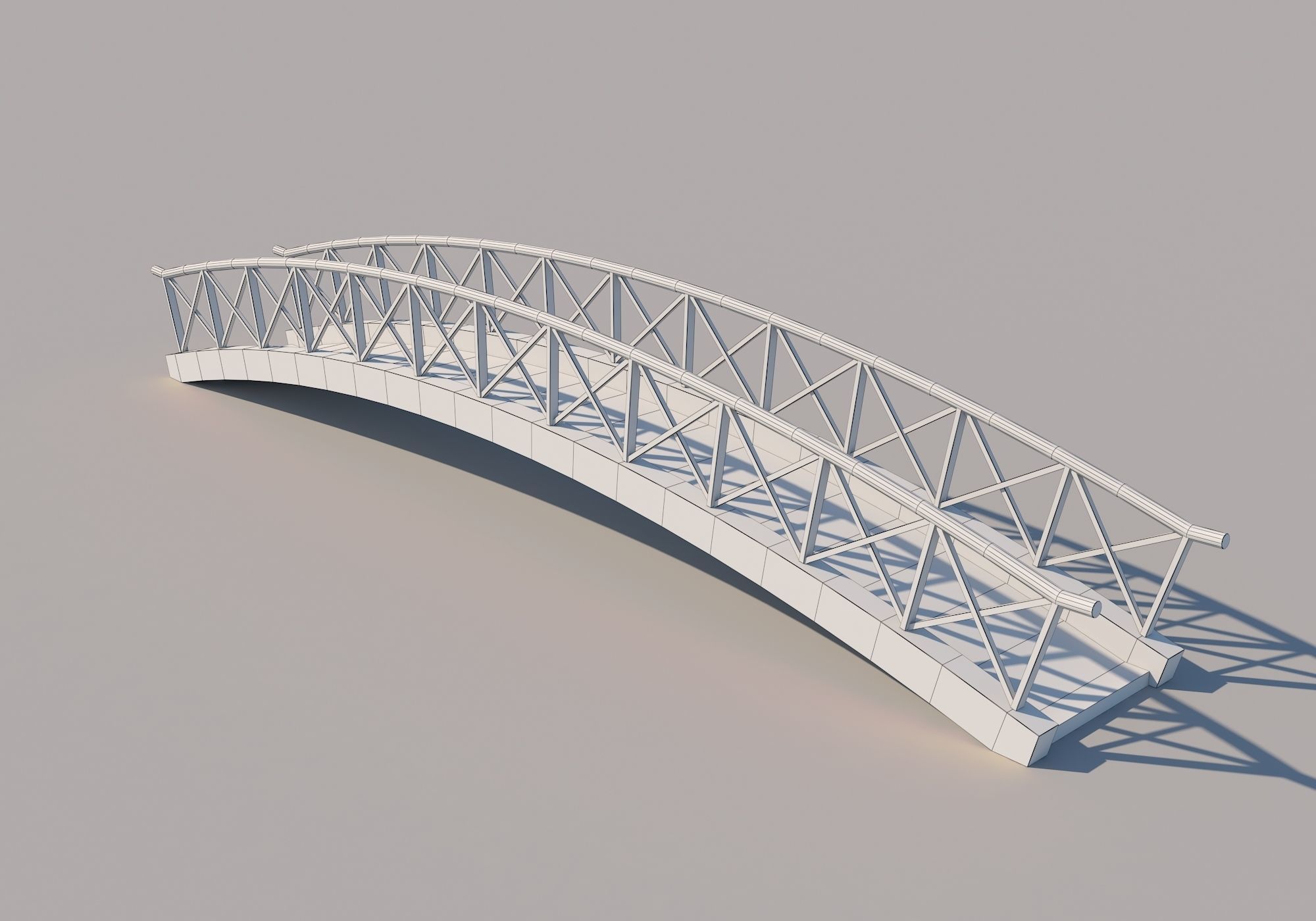 Wooden Bridge Low-poly 3D model_12